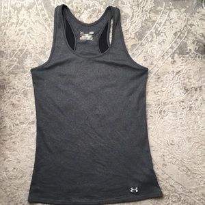 Dark grey Under Armor racerback ribbed tank